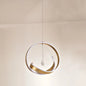 Modern Metallic LED Chandelier: Art Deco Loop Pendant Light for Dining Room