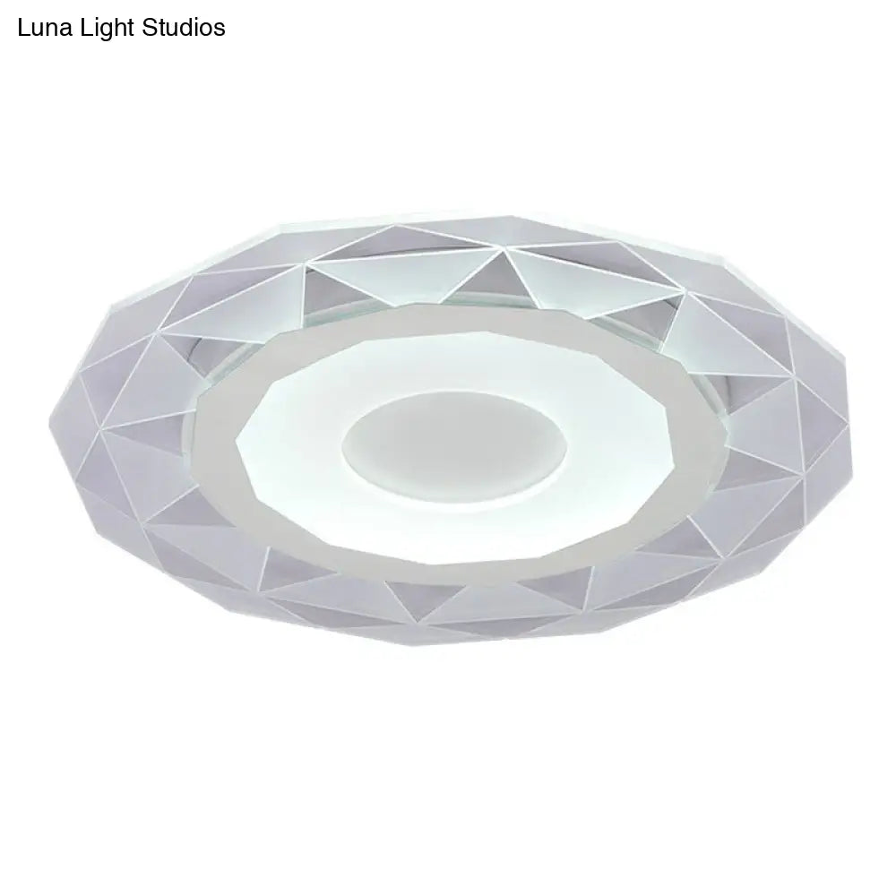 DecorBites™ DecorBites™ Modern Metallic LED Flush Ceiling Light - Circular Living Room Fixture in Clear