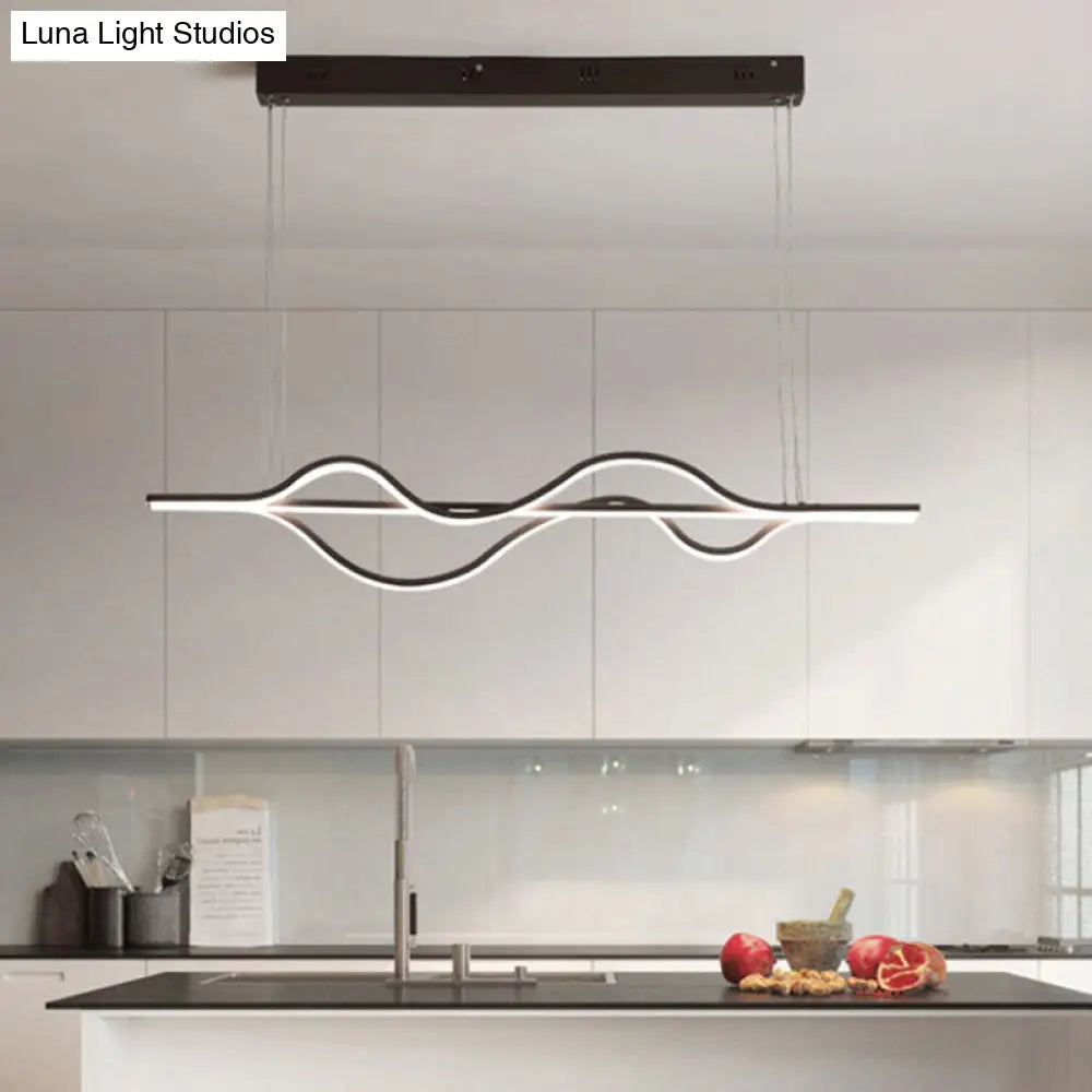 Lámpara colgante LED metálica moderna DecorBites™ para comedor e isla en color café