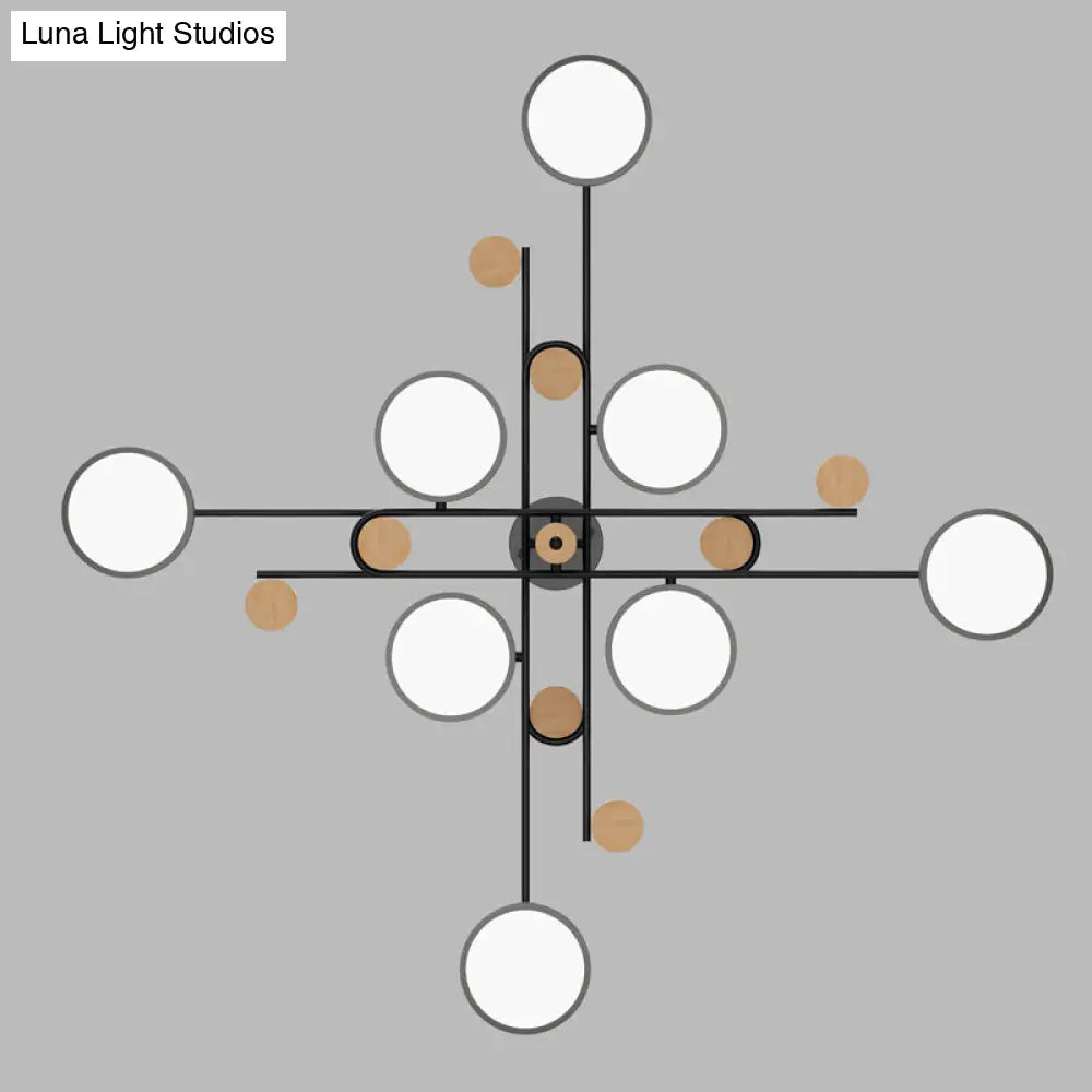 مصباح معلق معدني حديث مع تصميم ثريا متفرعة متعددة الطبقات لغرفة المعيشة