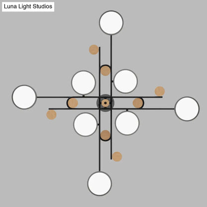 مصباح معلق معدني حديث مع تصميم ثريا متفرعة متعددة الطبقات لغرفة المعيشة