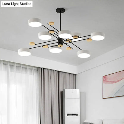 مصباح معلق معدني حديث مع تصميم ثريا متفرعة متعددة الطبقات لغرفة المعيشة