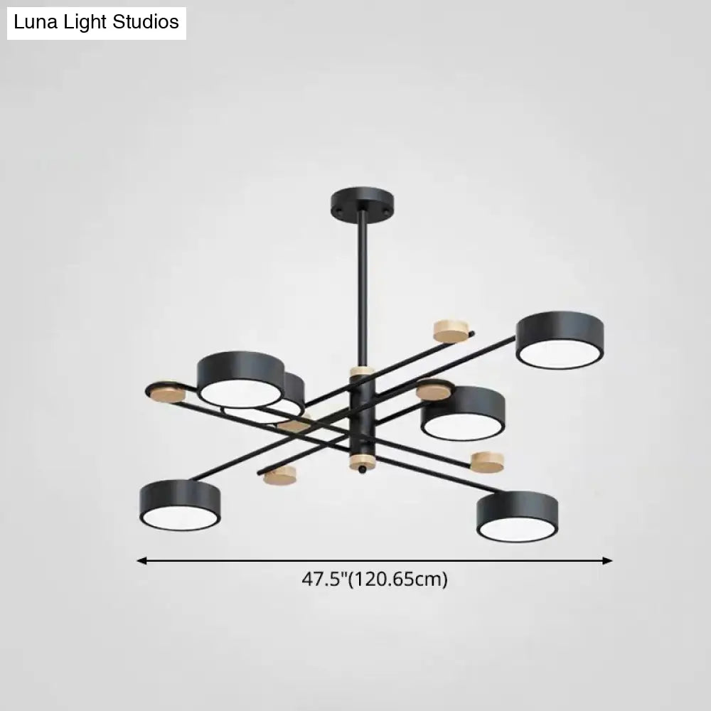 مصباح معلق معدني حديث مع تصميم ثريا متفرعة متعددة الطبقات لغرفة المعيشة