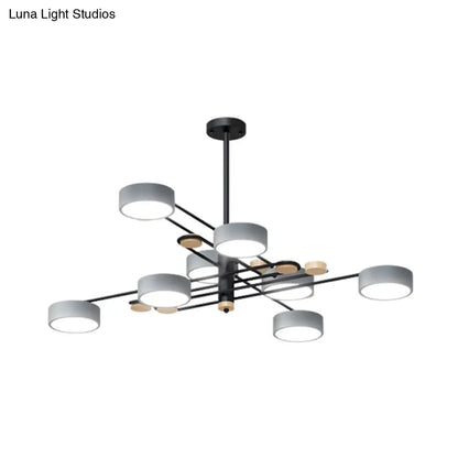 مصباح معلق معدني حديث مع تصميم ثريا متفرعة متعددة الطبقات لغرفة المعيشة