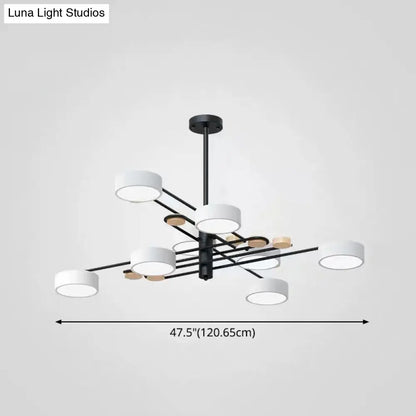 مصباح معلق معدني حديث مع تصميم ثريا متفرعة متعددة الطبقات لغرفة المعيشة