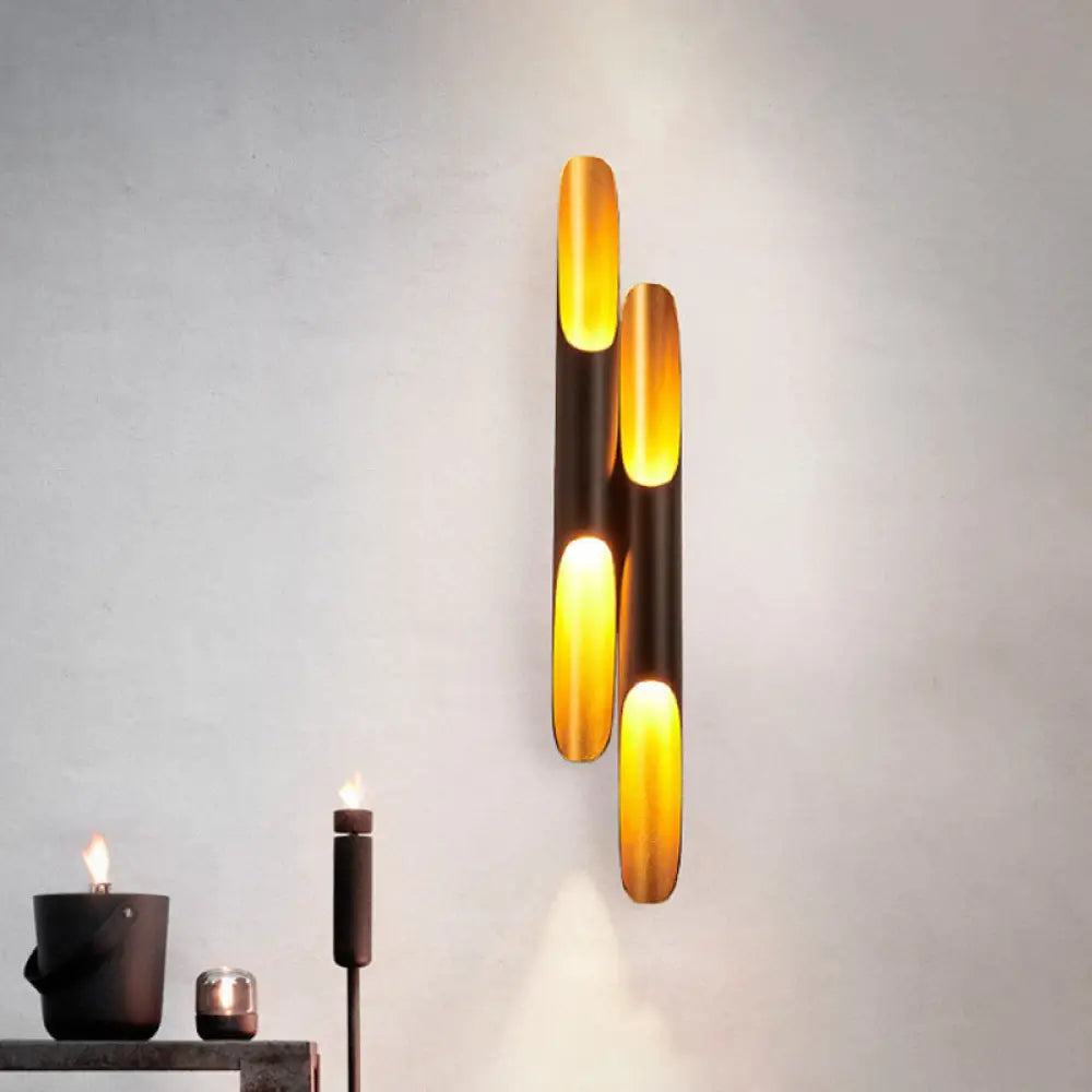 DecorBites™ DecorBites™ Modern Metallic Pipe Wall Sconce Lamp 1/2-Light Black Fixture for Living Room - 23.5"/27.5" Wide