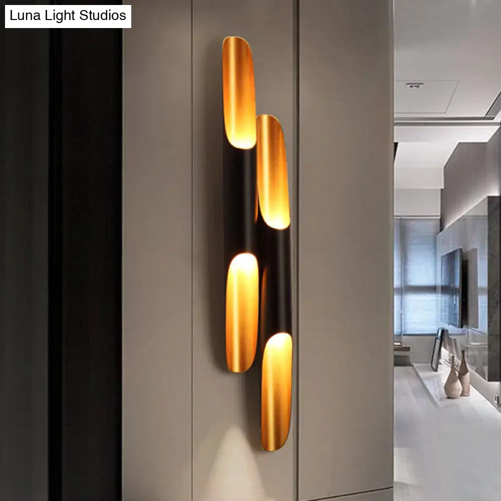 DecorBites™ DecorBites™ Modern Metallic Pipe Wall Sconce Lamp 1/2-Light Black Fixture for Living Room - 23.5"/27.5" Wide