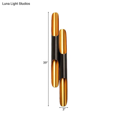 DecorBites™ DecorBites™ Modern Metallic Pipe Wall Sconce Lamp 1/2-Light Black Fixture for Living Room - 23.5"/27.5" Wide