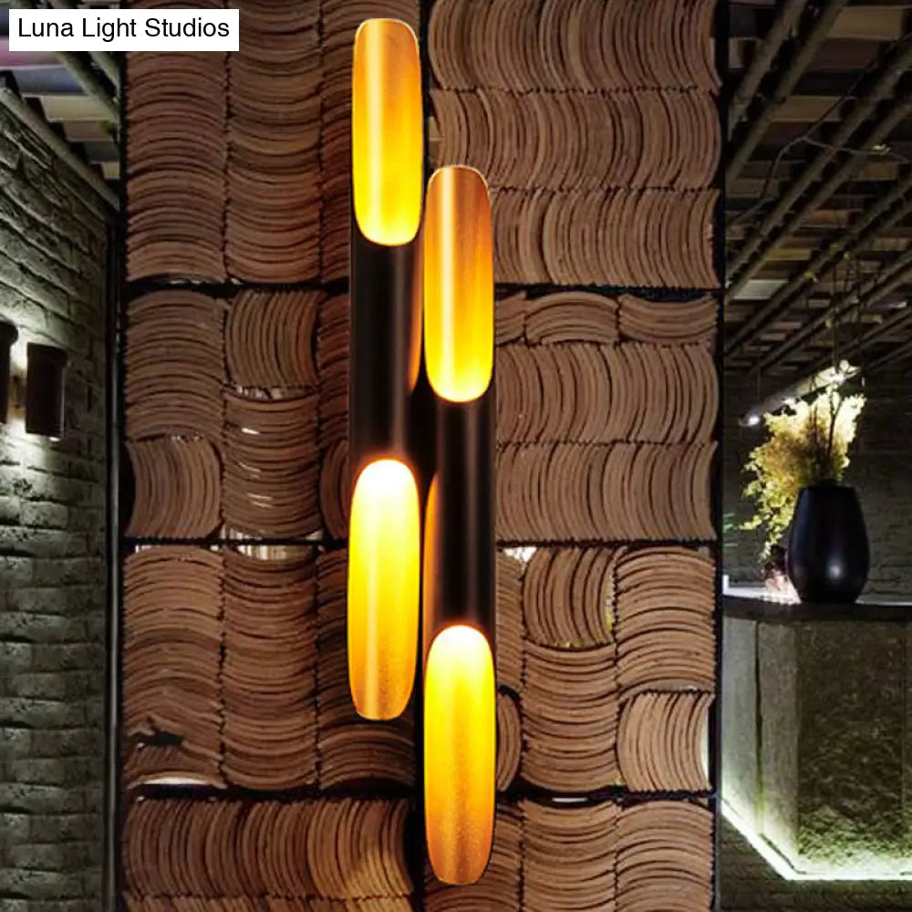 DecorBites™ DecorBites™ Modern Metallic Pipe Wall Sconce Lamp 1/2-Light Black Fixture for Living Room - 23.5"/27.5" Wide