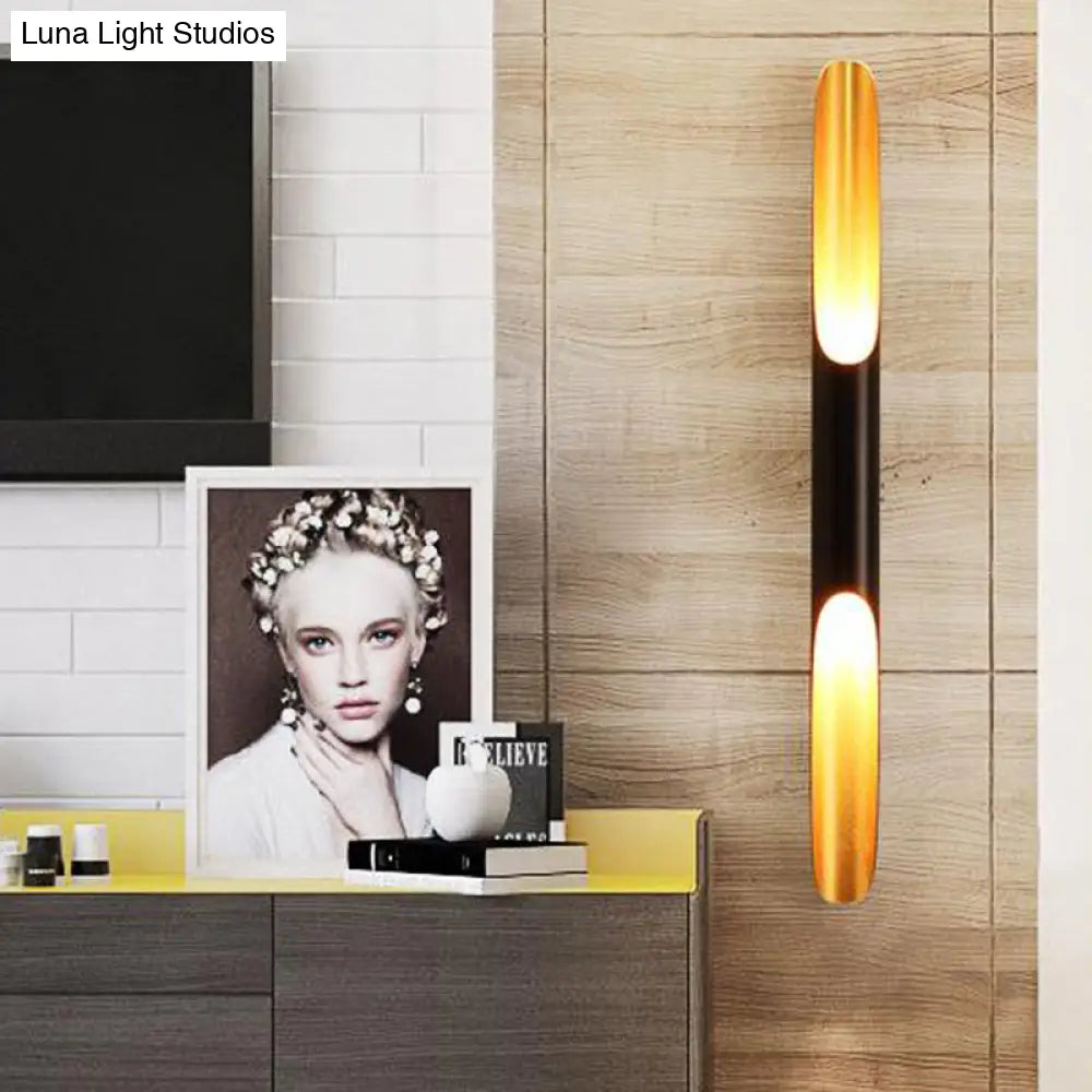 DecorBites™ DecorBites™ Modern Metallic Pipe Wall Sconce Lamp 1/2-Light Black Fixture for Living Room - 23.5"/27.5" Wide