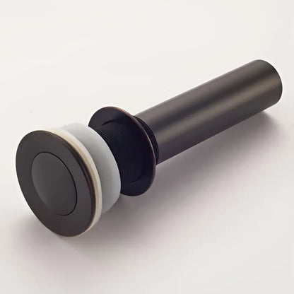 Dark bronze modern metallic pop up bathroom basin waste with matte finish and circular flange for decorbites bathroom basin