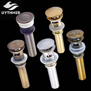 Modern metallic pop up bathroom basin waste drains by uythner in brushed nickel polished brass and antique bronze finishes