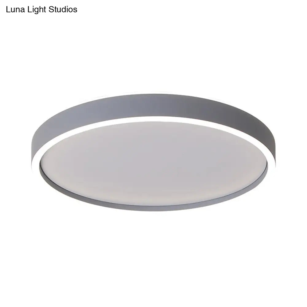 DecorBites™ DecorBites™ Modern Metallic Round LED Flushmount Ceiling Light, White/Warm Light, 16"/19.5" Dia