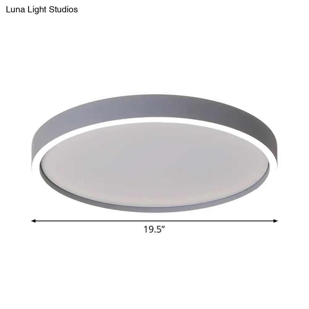 DecorBites™ DecorBites™ Modern Metallic Round LED Flushmount Ceiling Light, White/Warm Light, 16"/19.5" Dia