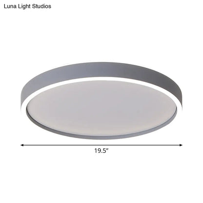 DecorBites™ DecorBites™ Modern Metallic Round LED Flushmount Ceiling Light, White/Warm Light, 16"/19.5" Dia