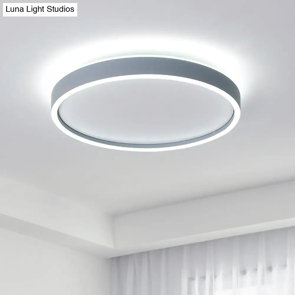 DecorBites™ DecorBites™ Modern Metallic Round LED Flushmount Ceiling Light, White/Warm Light, 16"/19.5" Dia