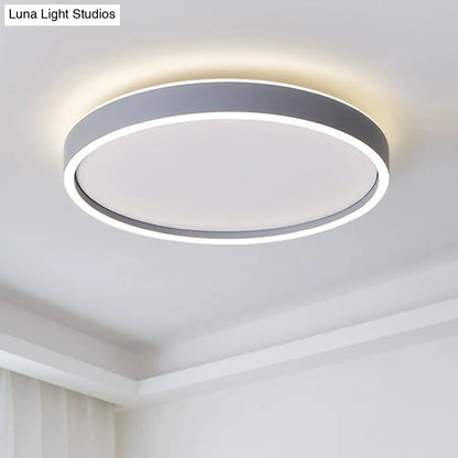 DecorBites™ DecorBites™ Modern Metallic Round LED Flushmount Ceiling Light, White/Warm Light, 16"/19.5" Dia