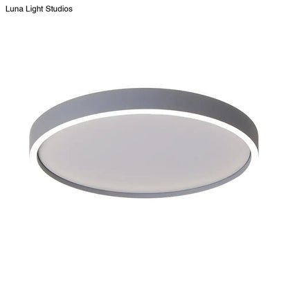 DecorBites™ DecorBites™ Modern Metallic Round LED Flushmount Ceiling Light, White/Warm Light, 16"/19.5" Dia