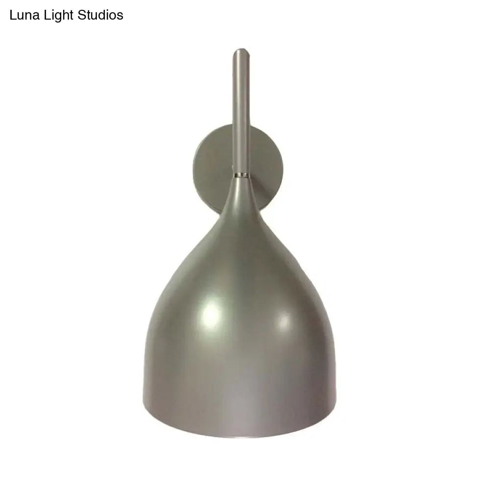 DecorBites™ DecorBites™ Modern Metallic Sconce Light Fixture with Funnel Shade - Silver/Black