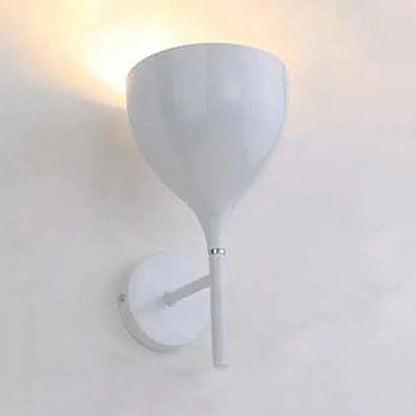 DecorBites™ DecorBites™ Modern Metallic Sconce Light Fixture with Funnel Shade - Silver/Black