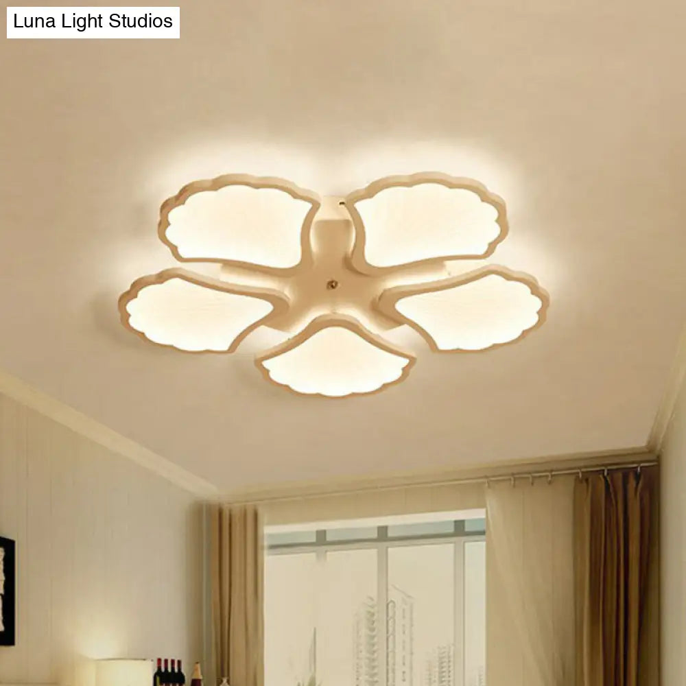 DecorBites™ DecorBites™ Modern Metallic Semi Flush LED Ceiling Light for Living Room in White