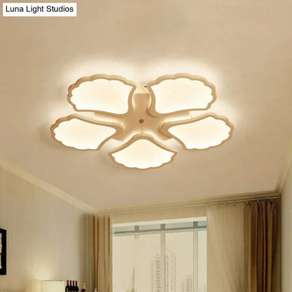 DecorBites™ DecorBites™ Modern Metallic Semi Flush LED Ceiling Light for Living Room in White