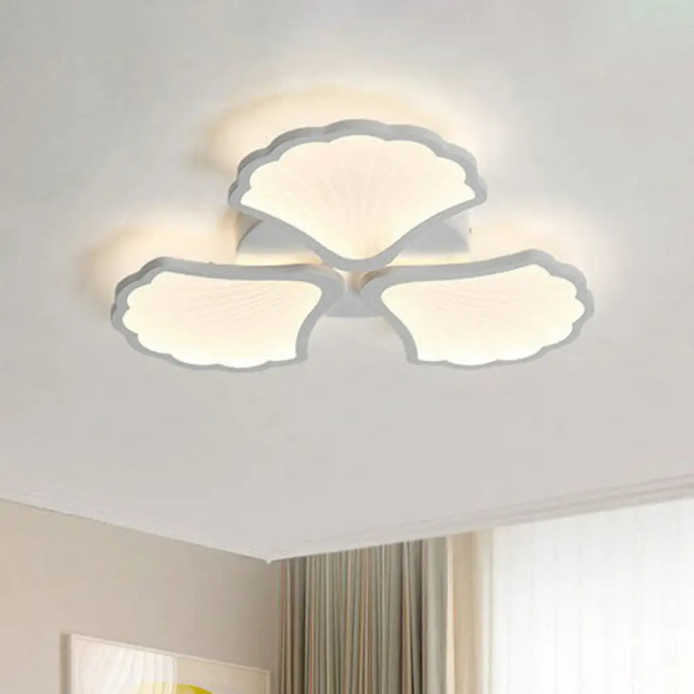 DecorBites™ DecorBites™ Modern Metallic Semi Flush LED Ceiling Light for Living Room in White