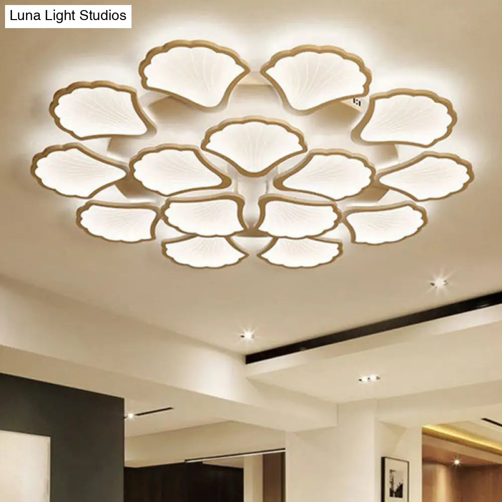 DecorBites™ DecorBites™ Modern Metallic Semi Flush LED Ceiling Light for Living Room in White