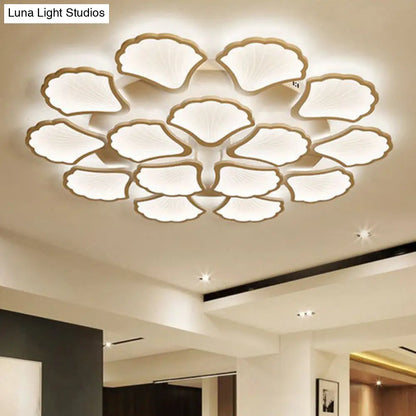 DecorBites™ DecorBites™ Modern Metallic Semi Flush LED Ceiling Light for Living Room in White