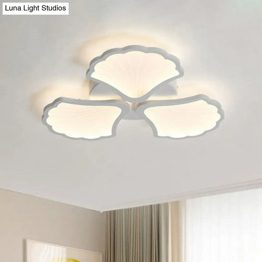 DecorBites™ DecorBites™ Modern Metallic Semi Flush LED Ceiling Light for Living Room in White
