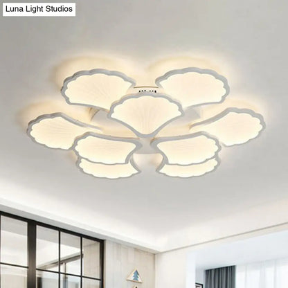 DecorBites™ DecorBites™ Modern Metallic Semi Flush LED Ceiling Light for Living Room in White