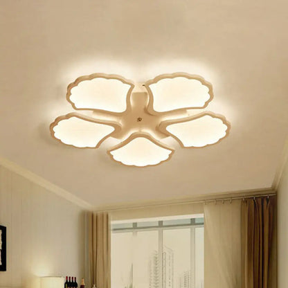 DecorBites™ DecorBites™ Modern Metallic Semi Flush LED Ceiling Light for Living Room in White