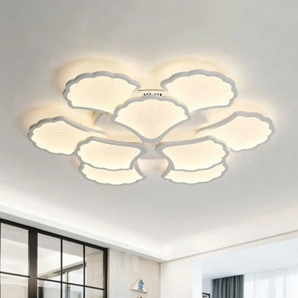 DecorBites™ DecorBites™ Modern Metallic Semi Flush LED Ceiling Light for Living Room in White