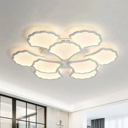 DecorBites™ DecorBites™ Modern Metallic Semi Flush LED Ceiling Light for Living Room in White