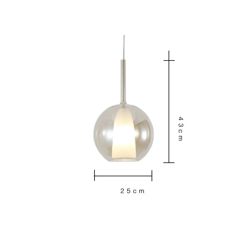 A sleek spherical pendant light with frosted glass globe and metallic stem from decorbites designer glass chandelier