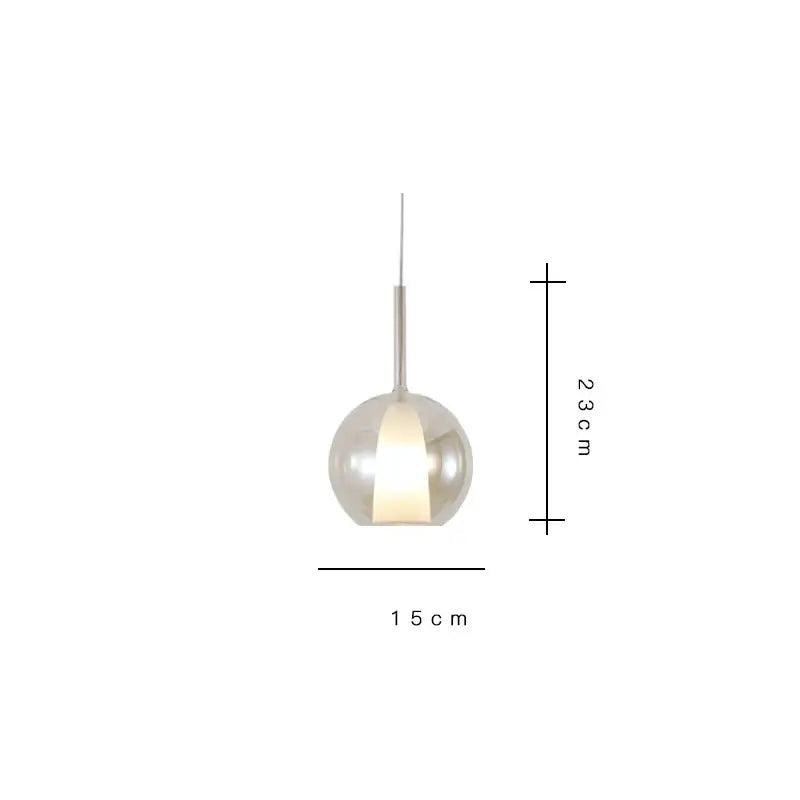 A sleek spherical pendant light with brushed metallic finish and warm glow for modern dining room decorbites designer glass chandelier