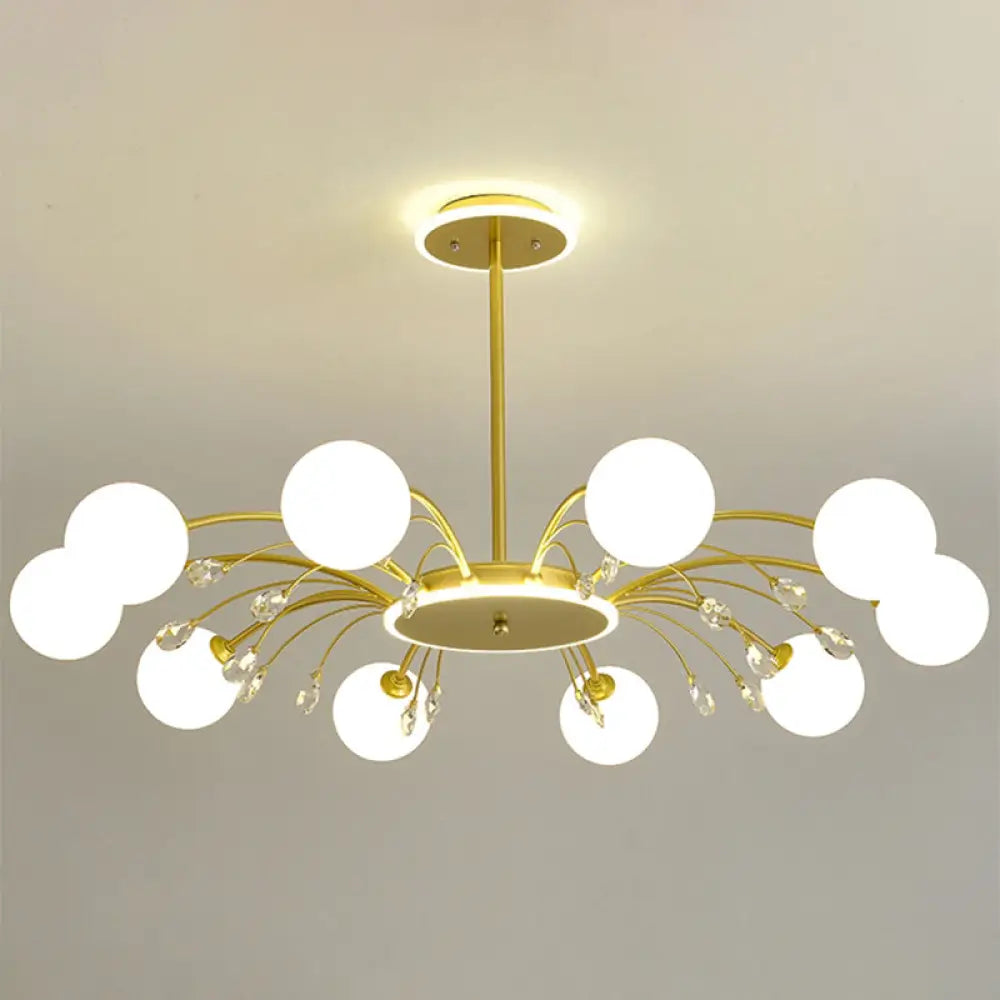 Modern Milk Glass Spherical Chandelier - Stylish Hanging Ceiling Lights for Living Room