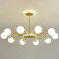 Modern Milk Glass Spherical Chandelier - Stylish Hanging Ceiling Lights for Living Room