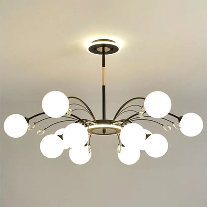 Modern Milk Glass Spherical Chandelier - Stylish Hanging Ceiling Lights for Living Room