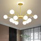 Modern Milk Glass Spherical Chandelier - Stylish Hanging Ceiling Lights for Living Room