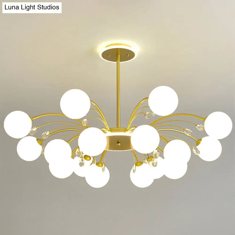 Modern Milk Glass Spherical Chandelier - Stylish Hanging Ceiling Lights for Living Room