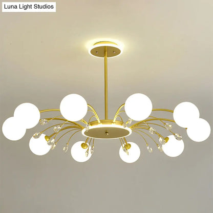 Modern Milk Glass Spherical Chandelier - Stylish Hanging Ceiling Lights for Living Room