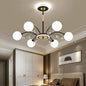 Modern Milk Glass Spherical Chandelier - Stylish Hanging Ceiling Lights for Living Room