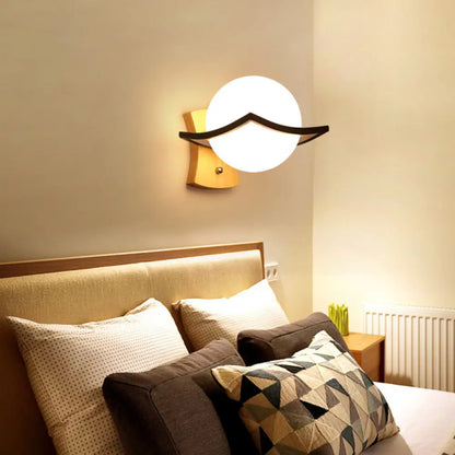 DecorBites™ DecorBites™ Modern Milk Glass Wall Lamp - White Bedside Sconce Light