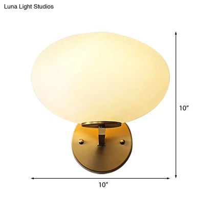 DecorBites™ DecorBites™ Modern Milk Glass Wall Sconce with Brass Finish