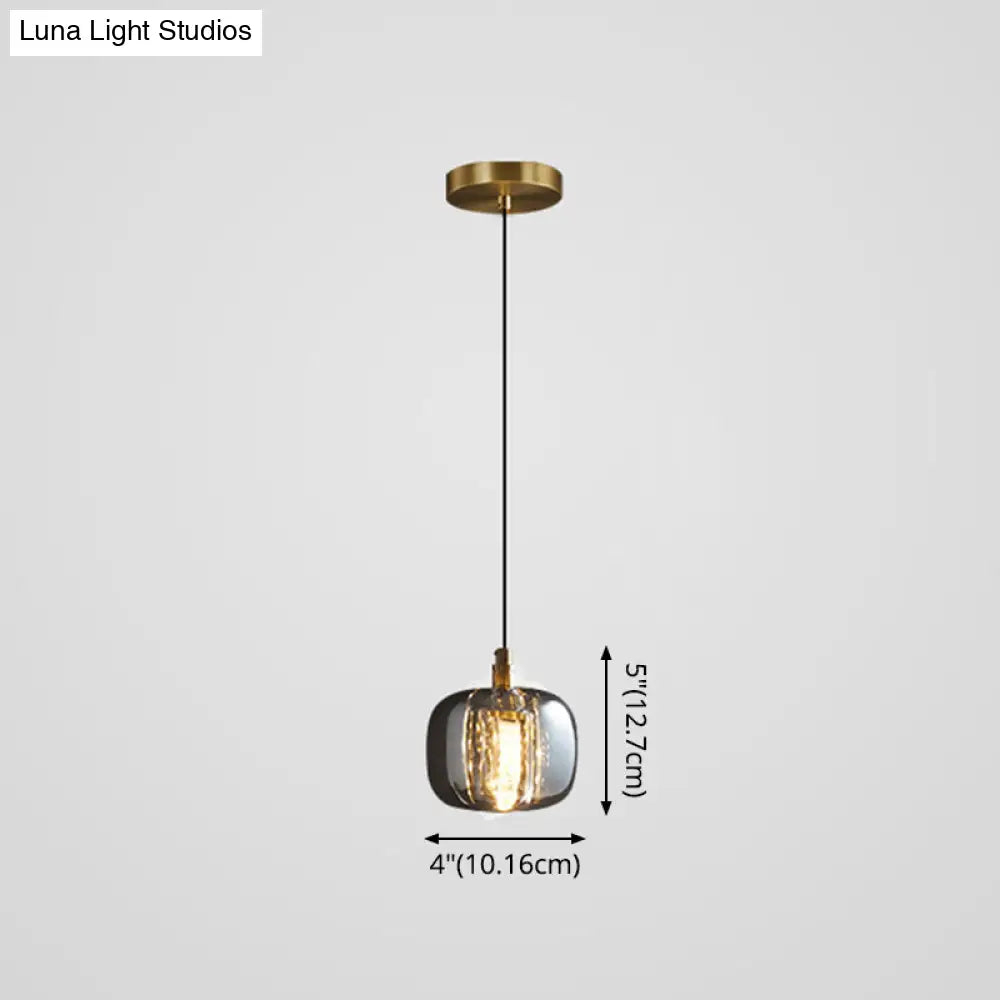 Modern Mini Crystal Pendant Light with Brass Finish for Living Room, Bar, and Coffee Shop Ceiling