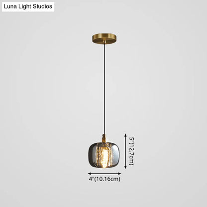 Modern Mini Crystal Pendant Light with Brass Finish for Living Room, Bar, and Coffee Shop Ceiling