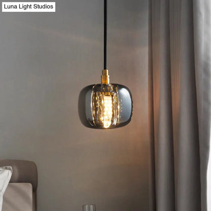 Modern Mini Crystal Pendant Light with Brass Finish for Living Room, Bar, and Coffee Shop Ceiling