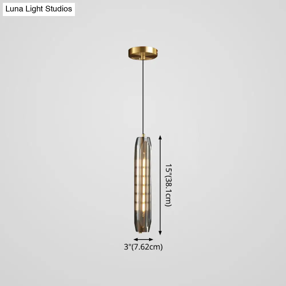 Modern Mini Crystal Pendant Light with Brass Finish for Living Room, Bar, and Coffee Shop Ceiling