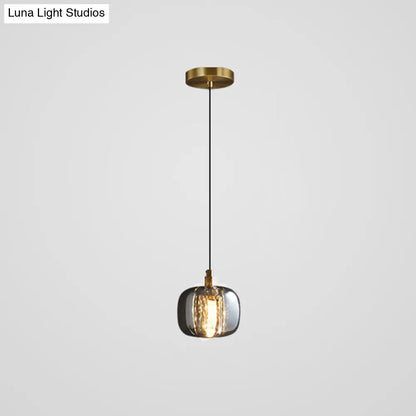 Modern Mini Crystal Pendant Light with Brass Finish for Living Room, Bar, and Coffee Shop Ceiling